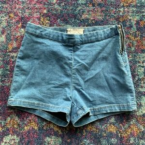 Free people high waisted zip up retro shorts